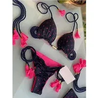Cherry Print Micro Bikini 2-Piece Neon Swimsuit