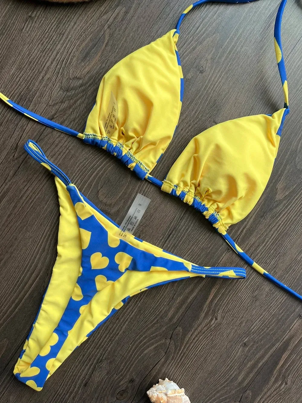 Cherry Print Micro Bikini 2-Piece Neon Swimsuit