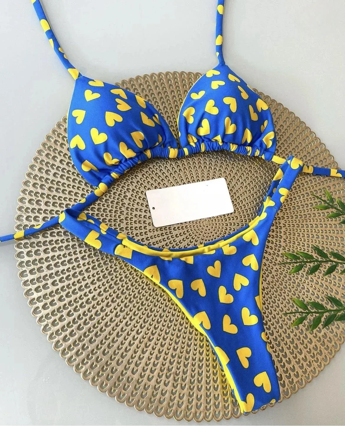Cherry Print Micro Bikini 2-Piece Neon Swimsuit