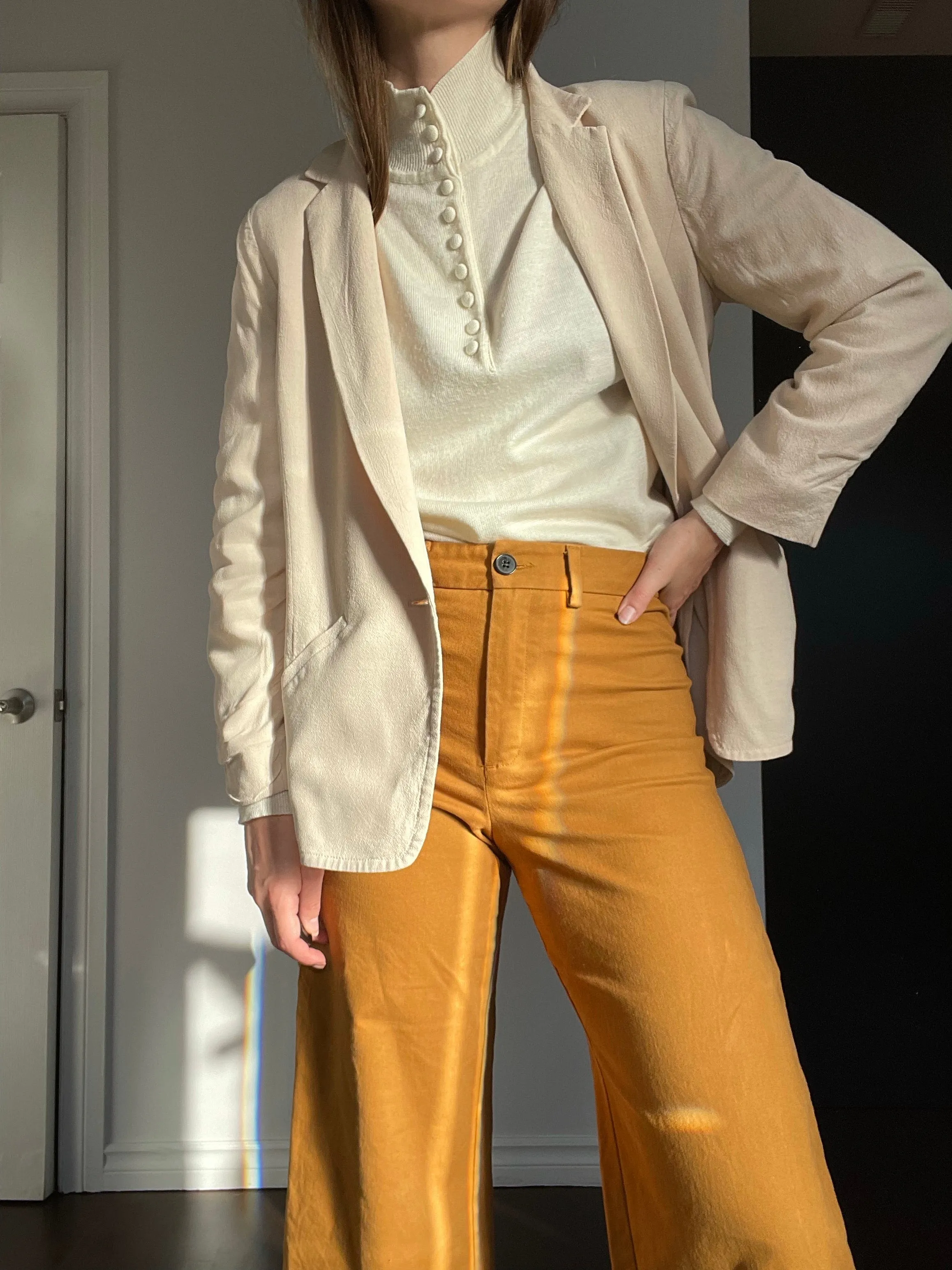 Club Monaco Slouchy Creamy Blush Blazer - 6