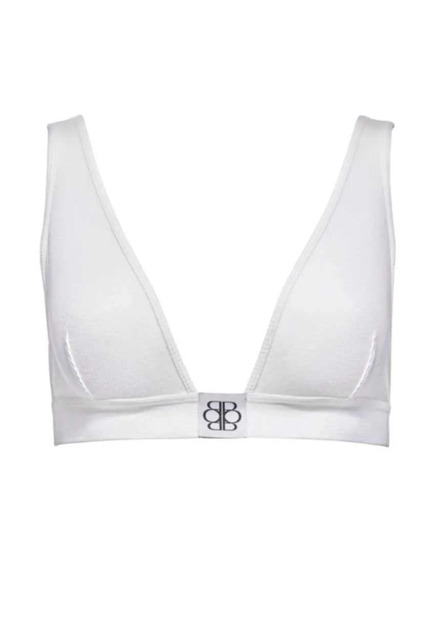 Cotton Rib Plunge Bralette - 3 Pack