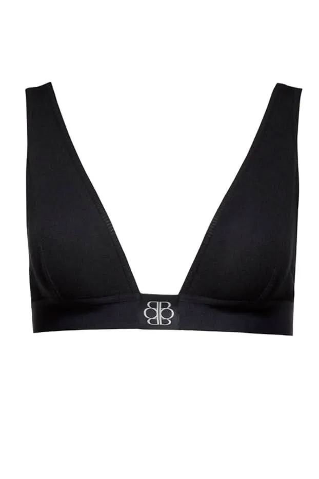 Cotton Rib Plunge Bralette - 3 Pack