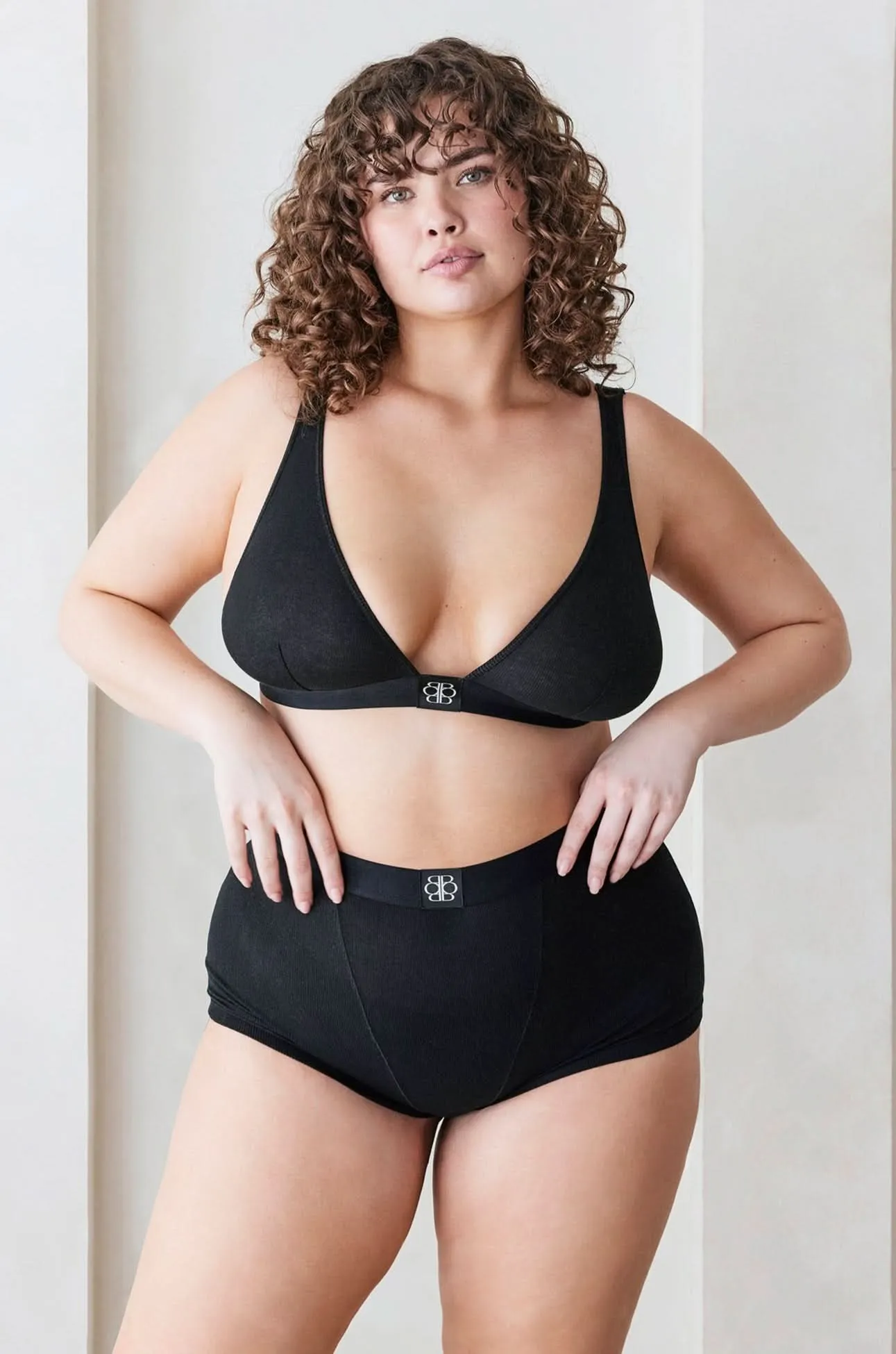 Cotton Rib Plunge Bralette - 3 Pack