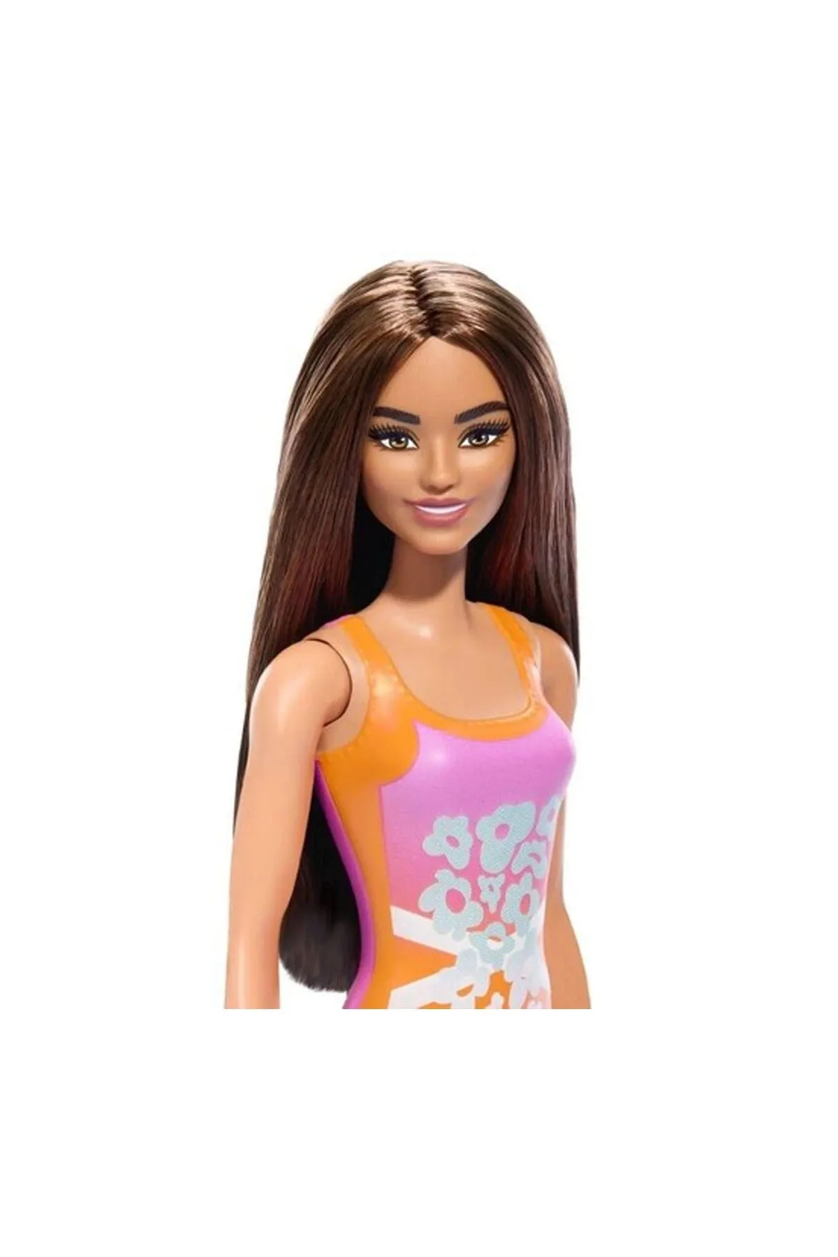 DWJ99 BARBIE BEACH DOLL ORANGE SWIM SUIT