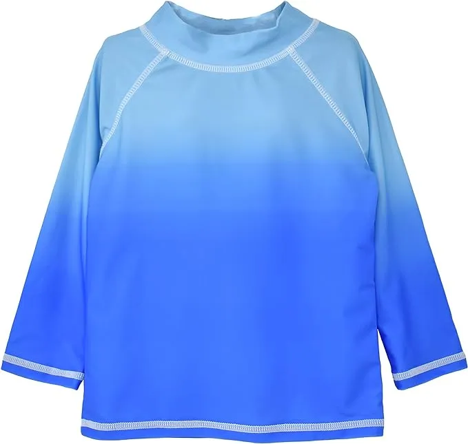 Flap Happy- UPF 50 Graphic Rashguard (Blue Ombre, 6m-24m)