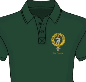 Fleming Clan Crest Embroidered Polo