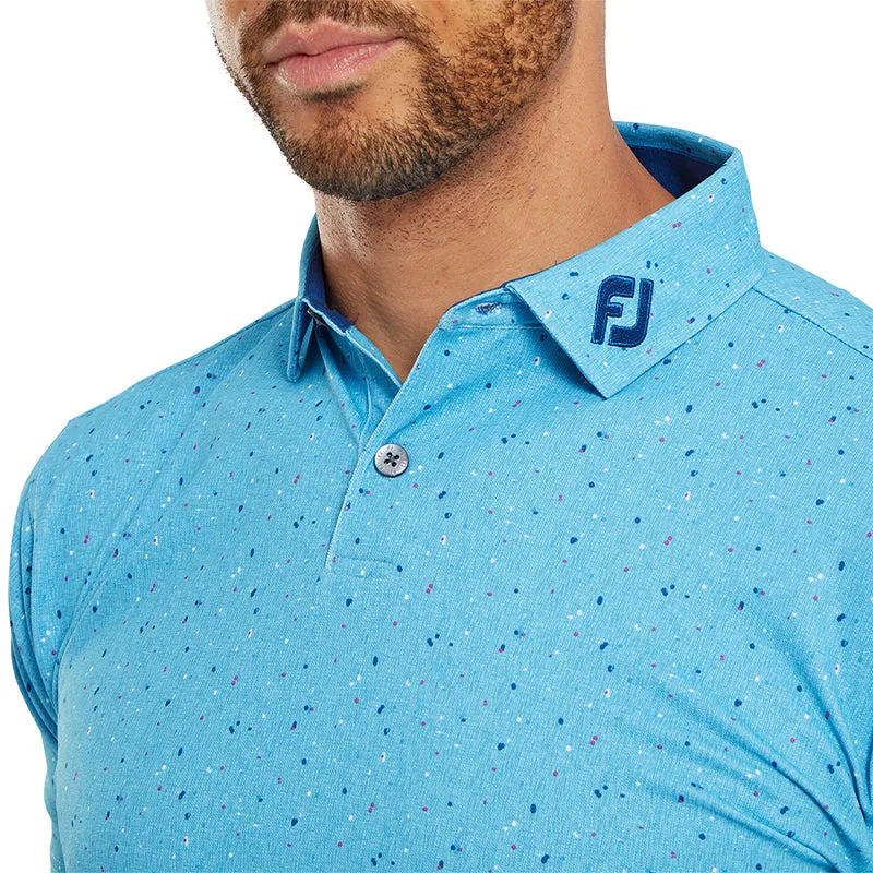 FOOTJOY Tweed Texture Stretch Pique Men's Polo (Blue)