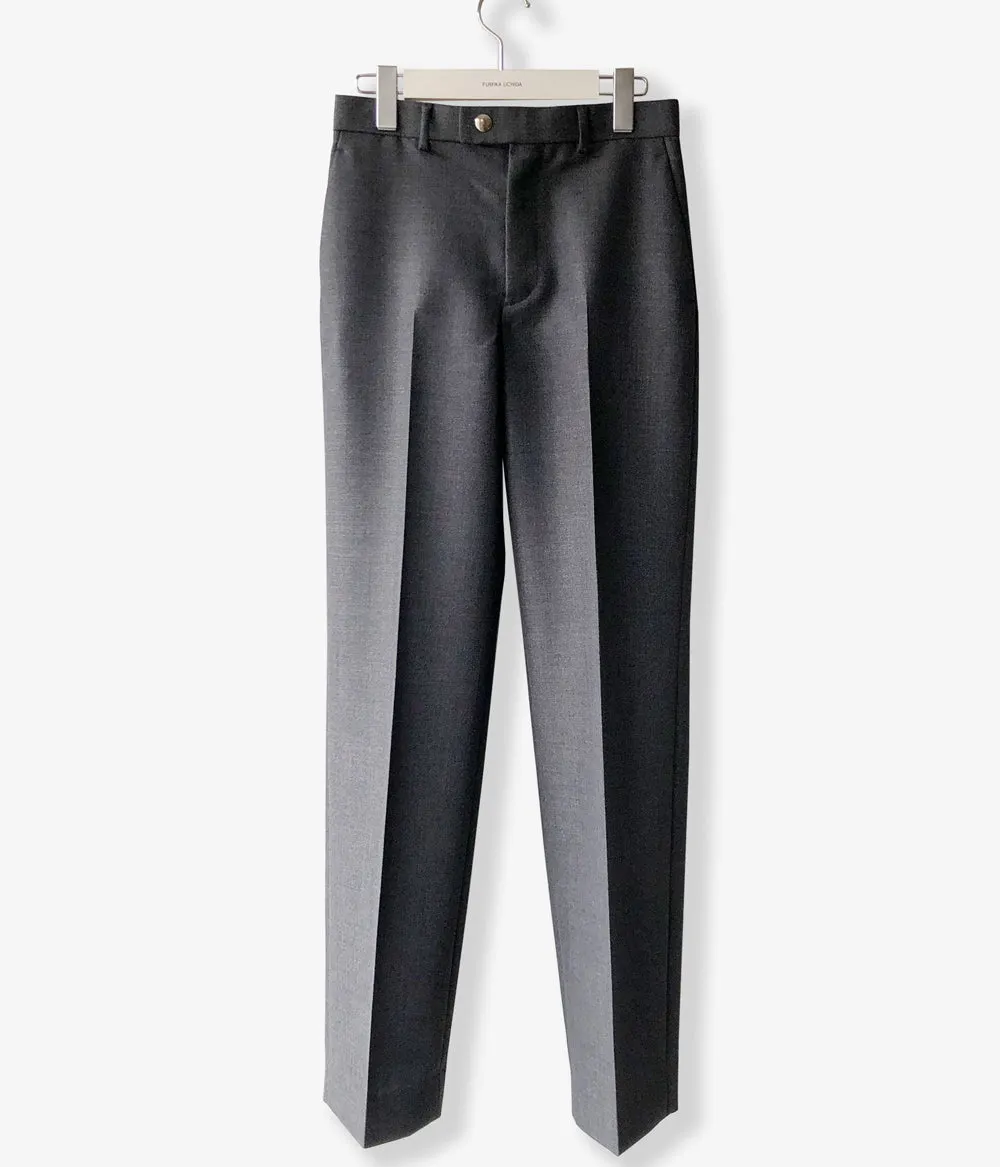 FUMIKA_UCHIDA/WOOL SUITING STRAIGHT SLACKS(TOP CHARCOAL)