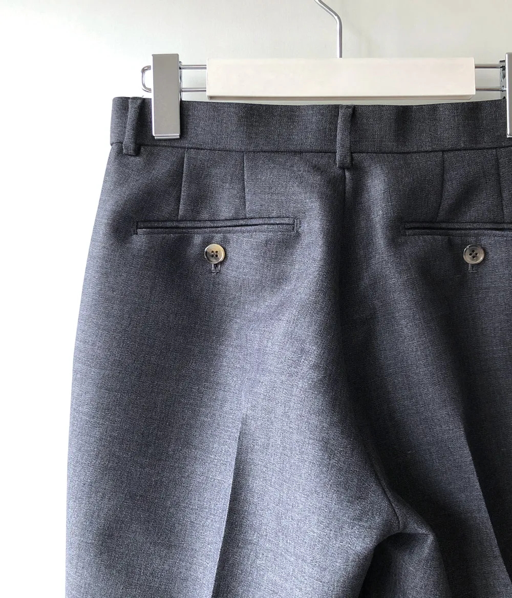 FUMIKA_UCHIDA/WOOL SUITING STRAIGHT SLACKS(TOP CHARCOAL)