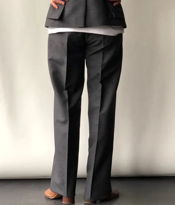 FUMIKA_UCHIDA/WOOL SUITING STRAIGHT SLACKS(TOP CHARCOAL)