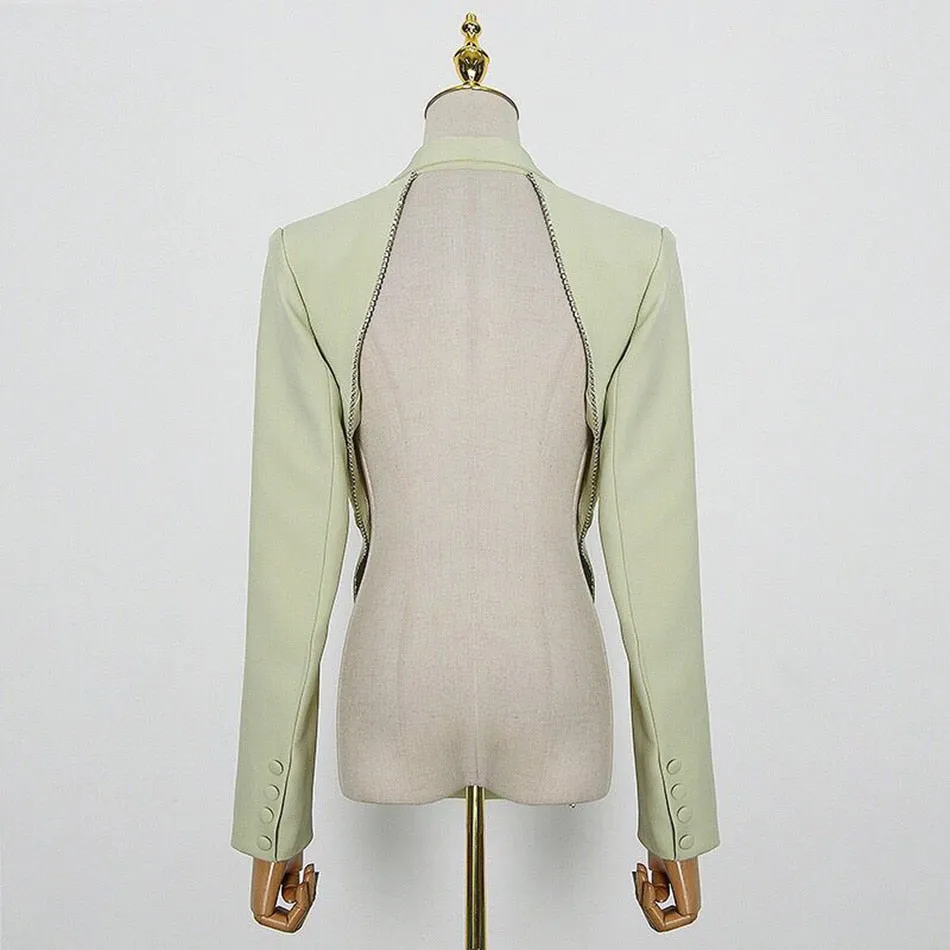 Gold Chain  Blazer & Crystal Pants