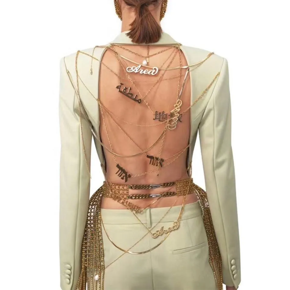 Gold Chain  Blazer & Crystal Pants