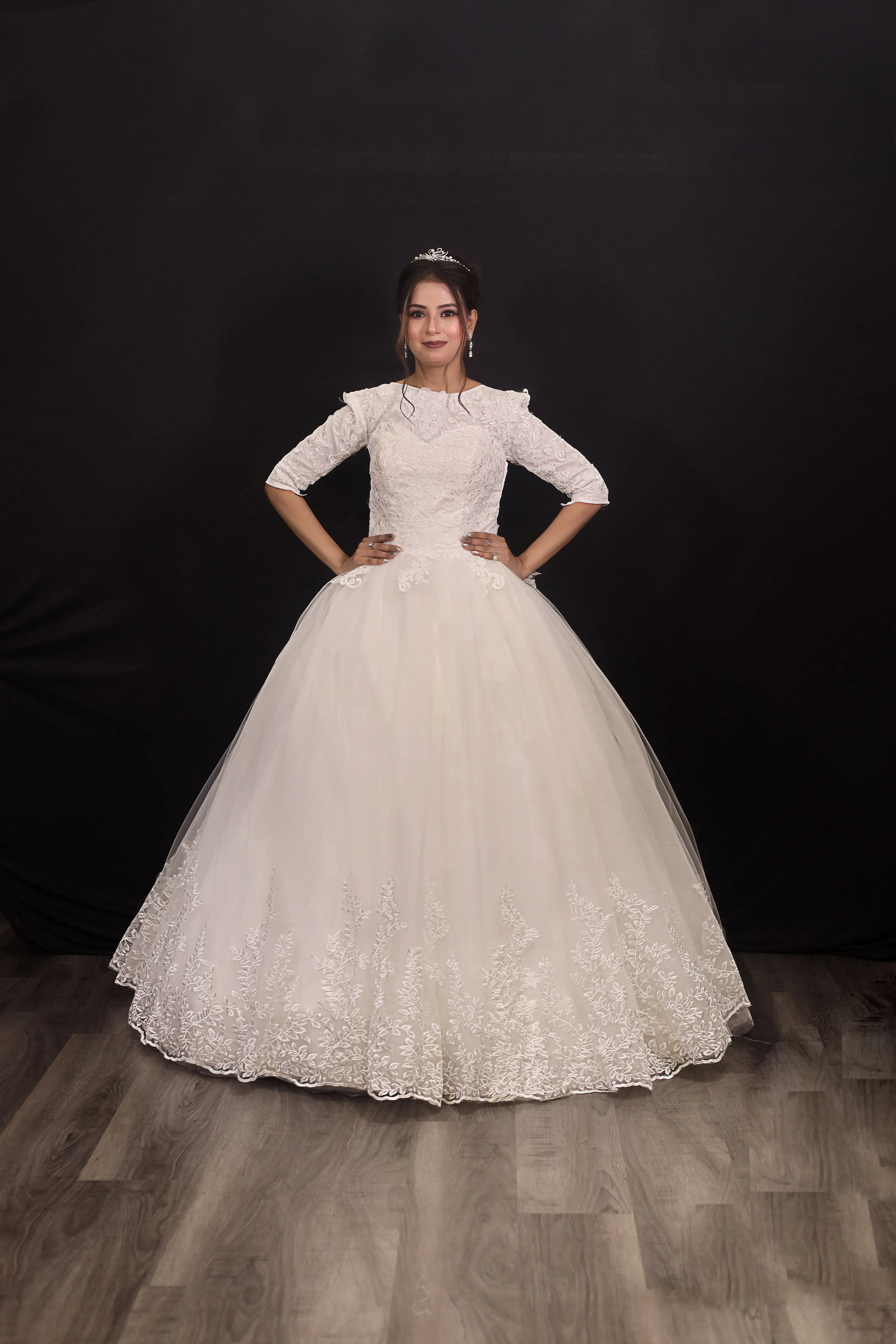 GownLink Christian Wedding Gowns Catholic gowns White wedding Frock GLD30B India