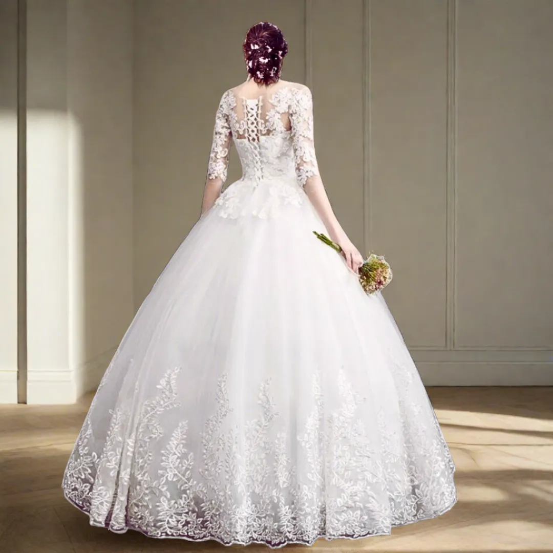 GownLink Christian Wedding Gowns Catholic gowns White wedding Frock GLD30B India