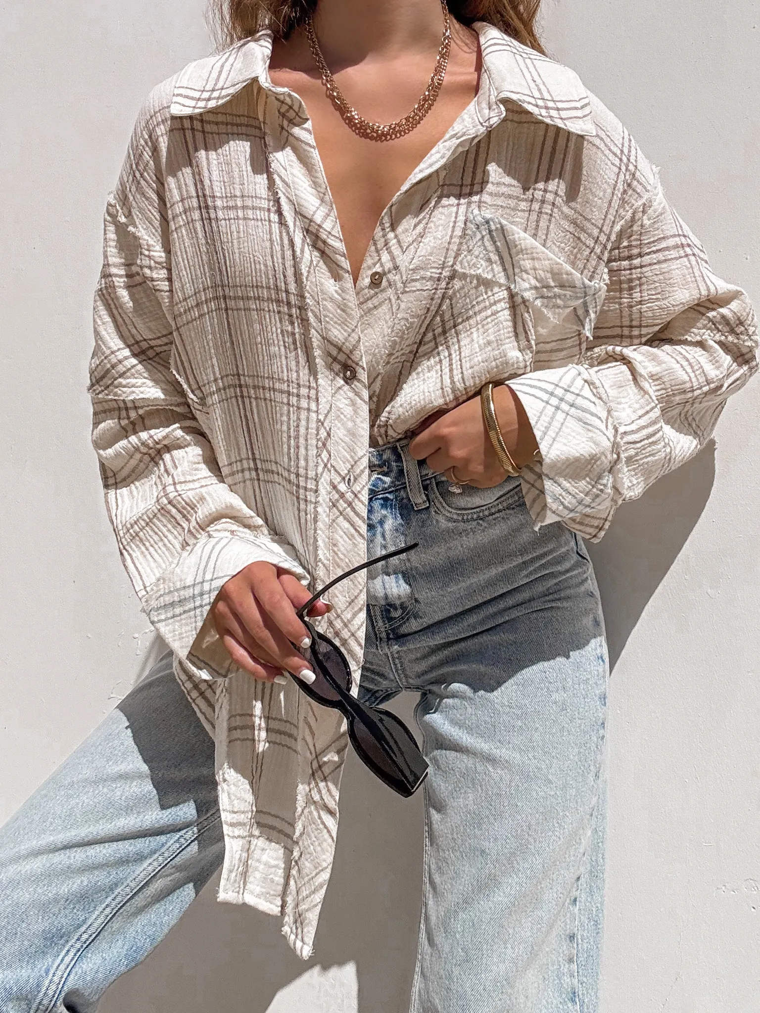 Harvest Oversized Plaid Button Down