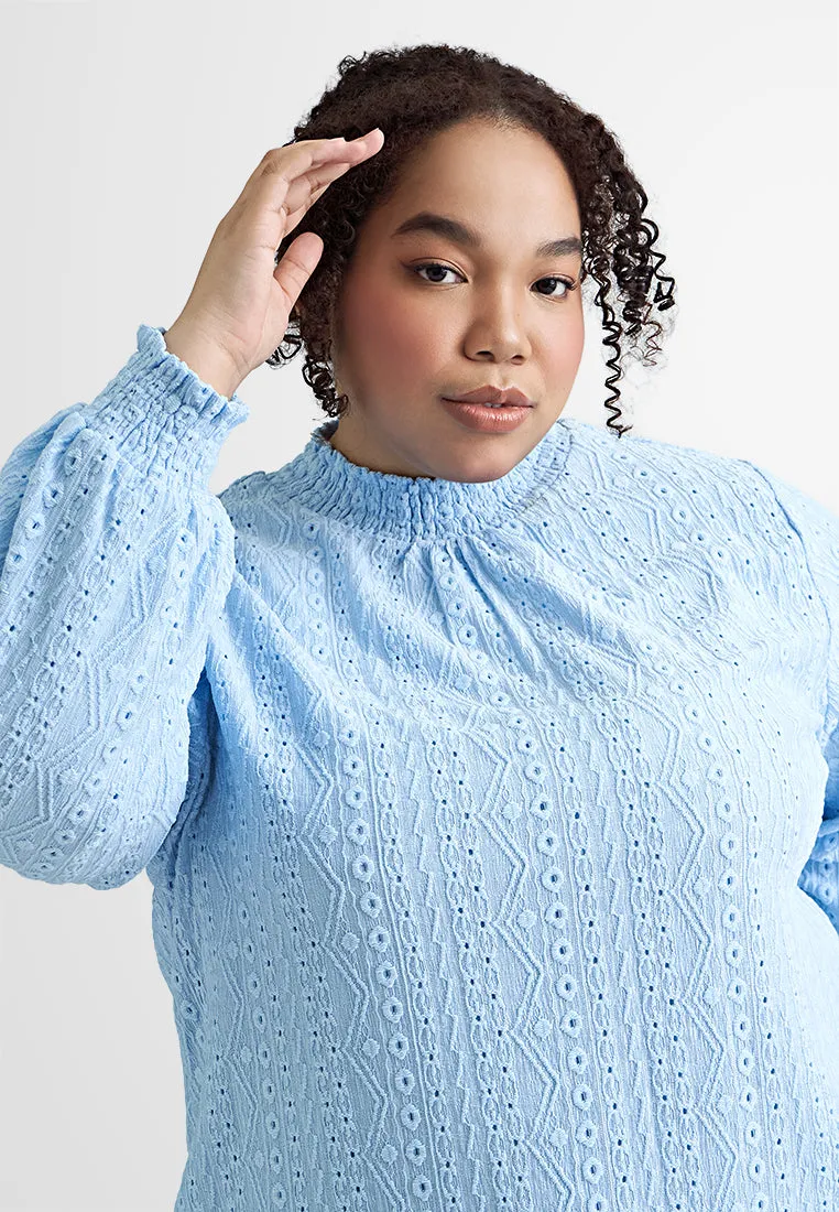 Ikie Tropical Escape Puff Sleeve Knit Top