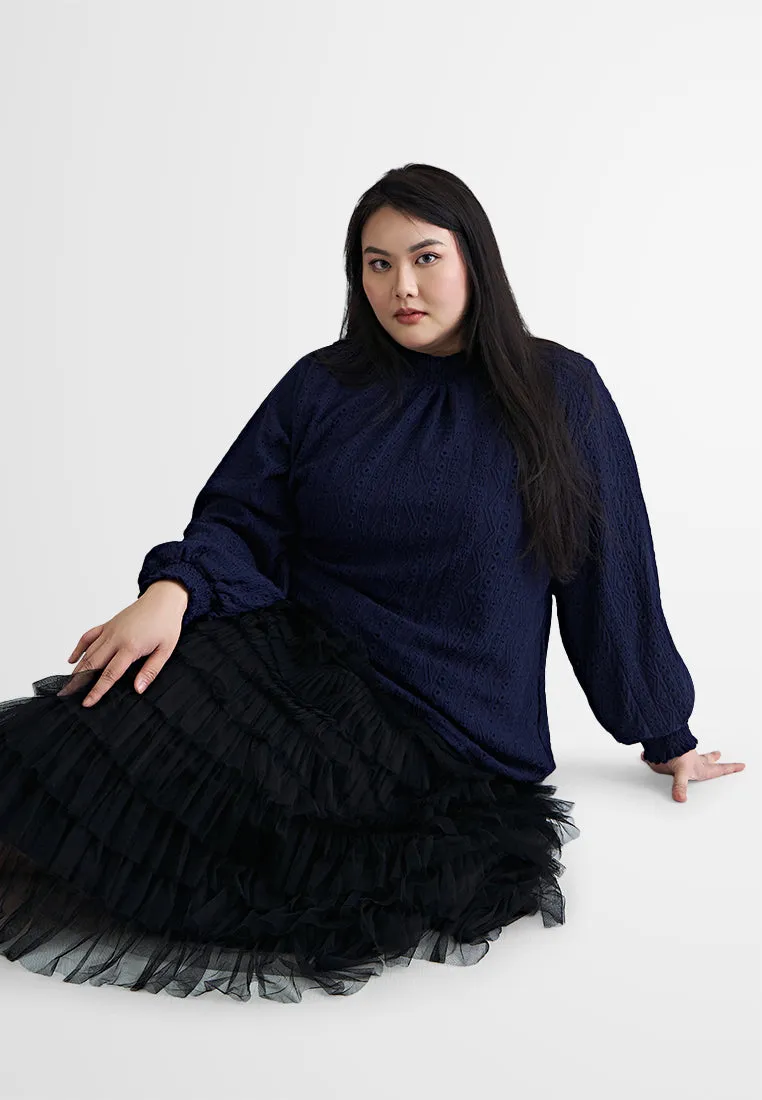 Ikie Tropical Escape Puff Sleeve Knit Top