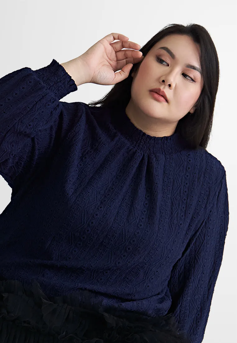 Ikie Tropical Escape Puff Sleeve Knit Top