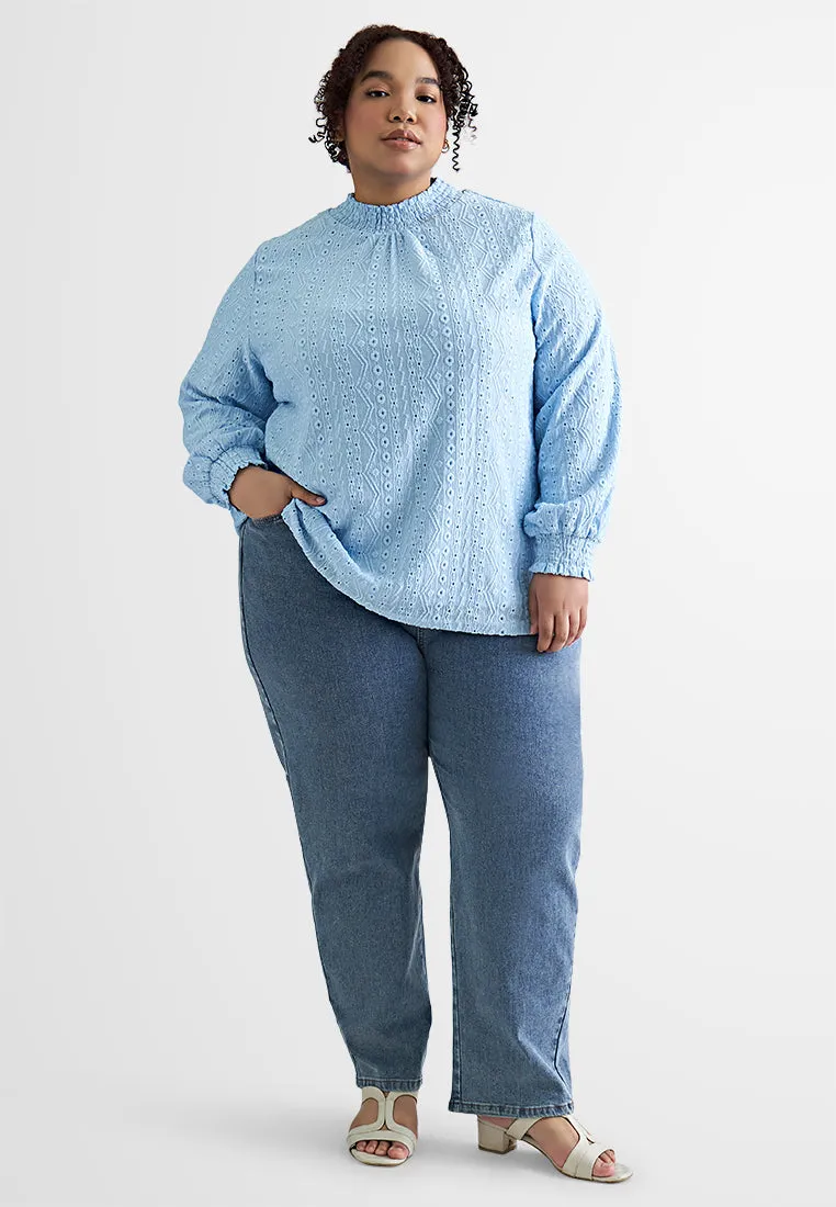 Ikie Tropical Escape Puff Sleeve Knit Top