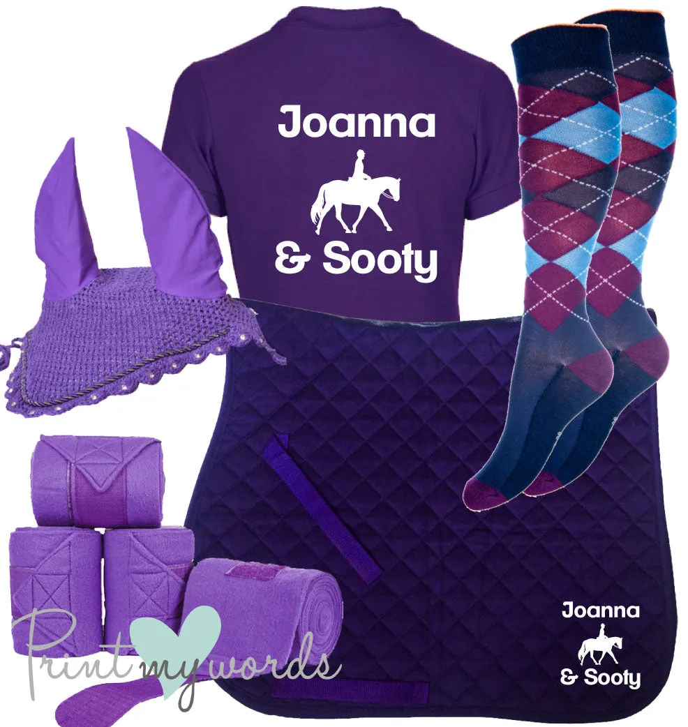 'Ivy' Children's Personalised Matching Equestrian Set - Dressage Design