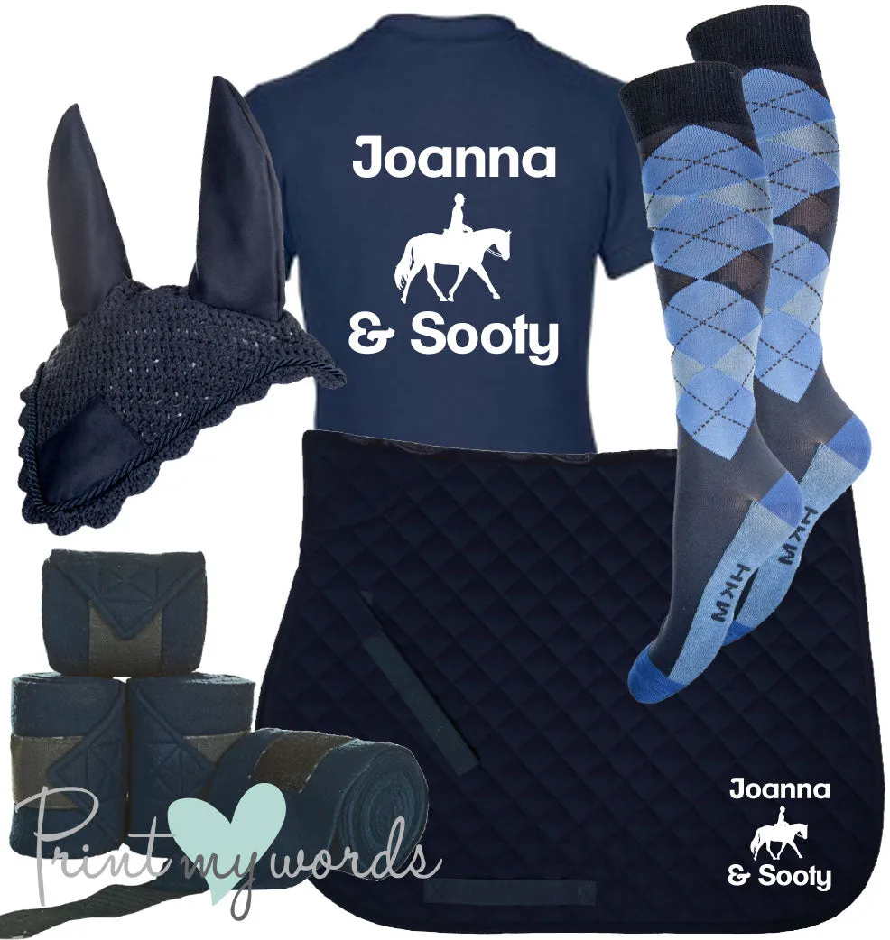 'Ivy' Children's Personalised Matching Equestrian Set - Dressage Design