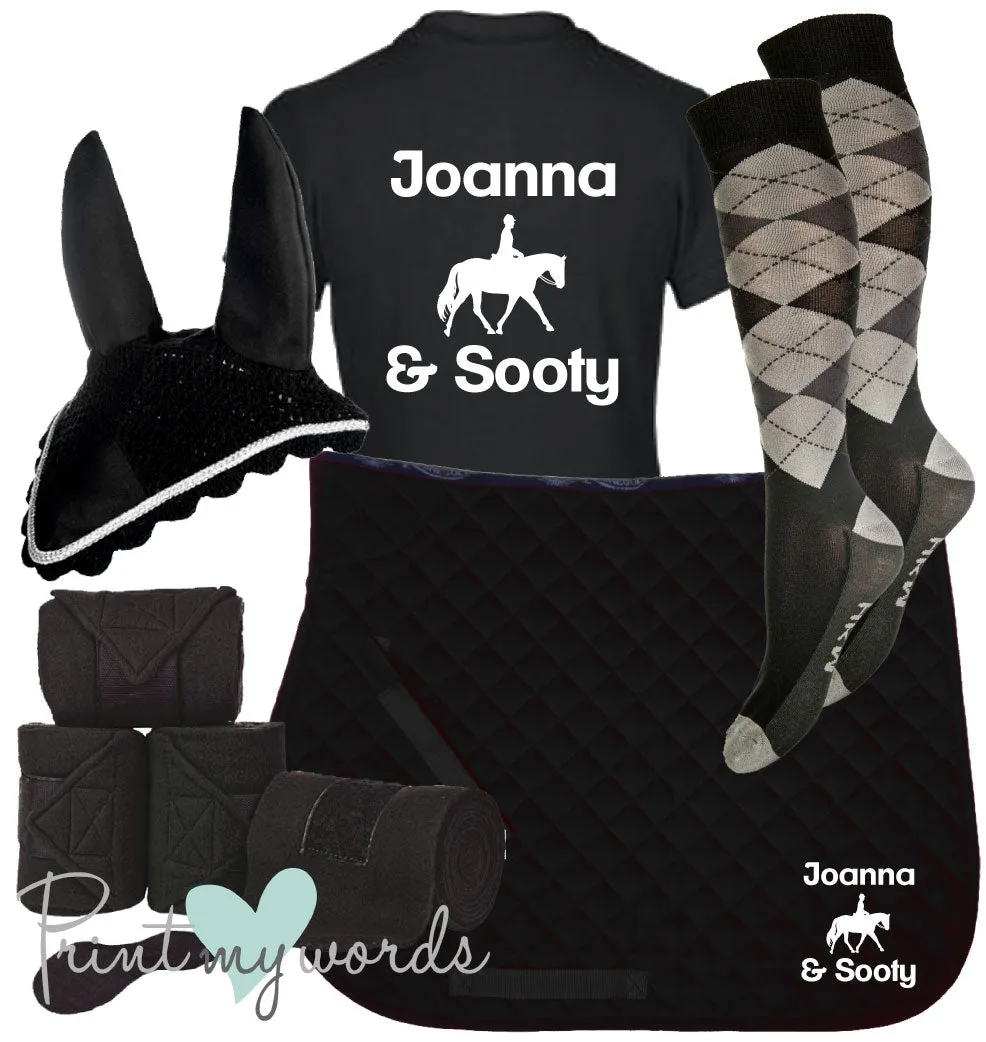 'Ivy' Children's Personalised Matching Equestrian Set - Dressage Design