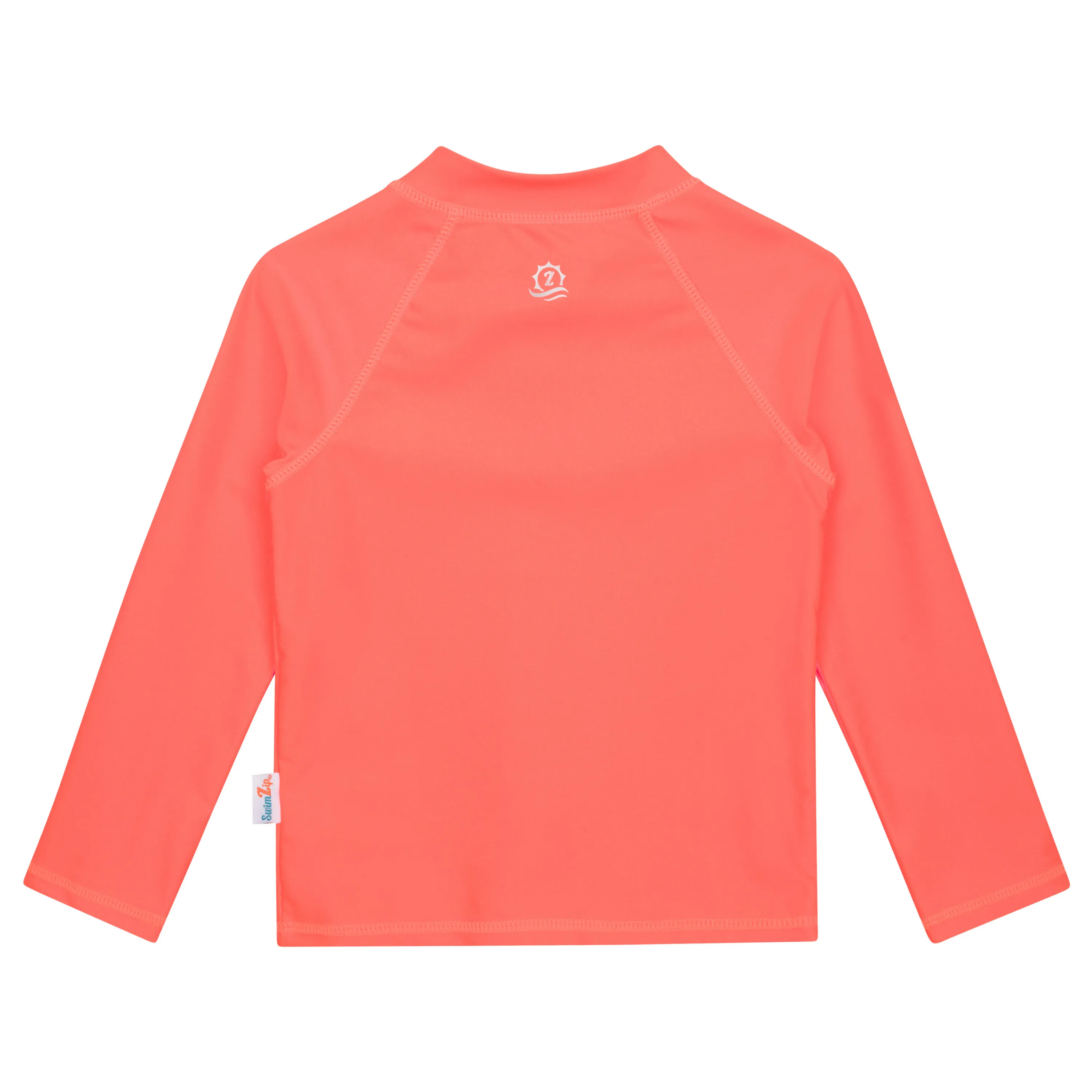 Kids UPF 50  Long Sleeve Zipper Rash Guard Swim Shirt | "Neon Orange"