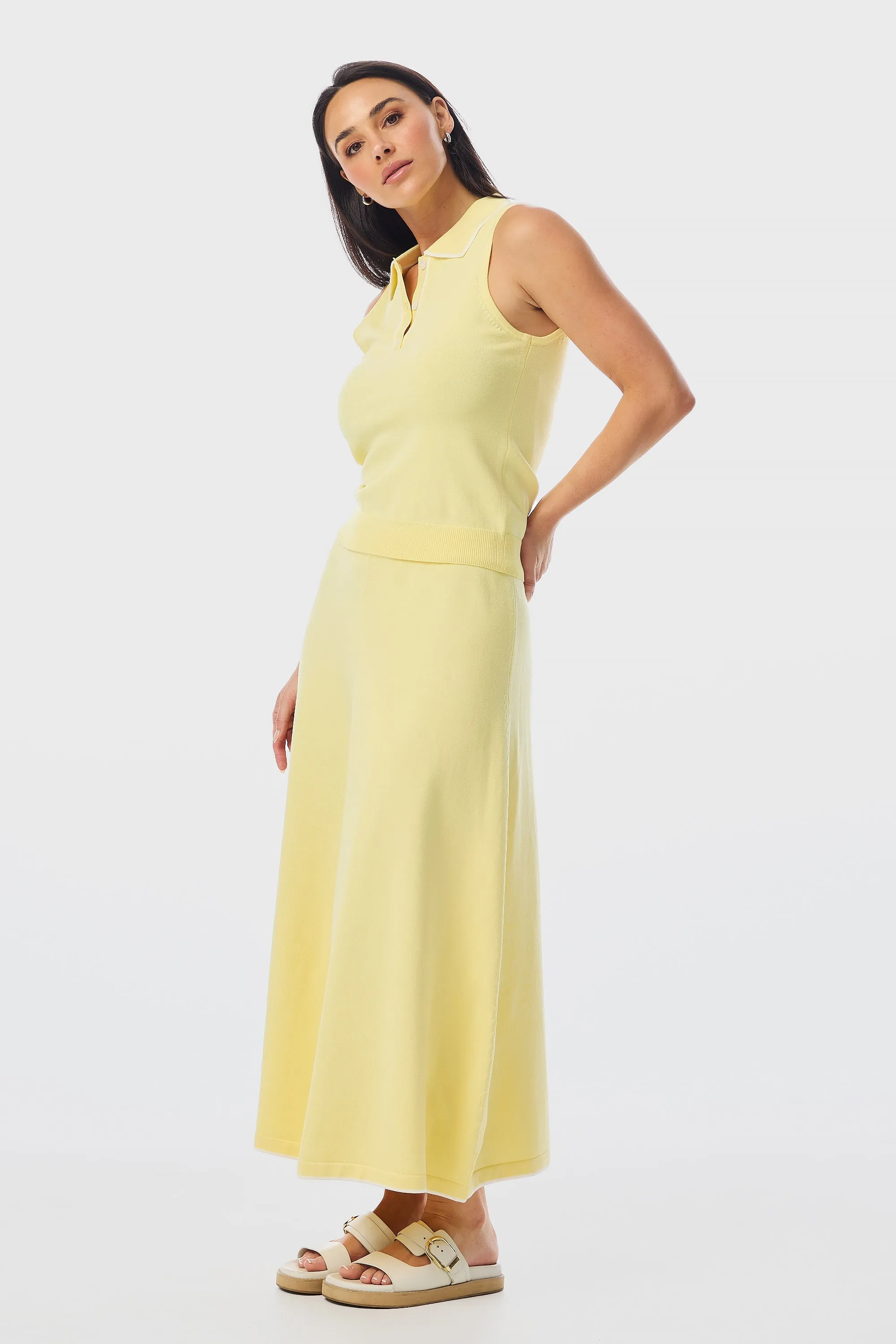 Knit Midi Skirt - Limoncello