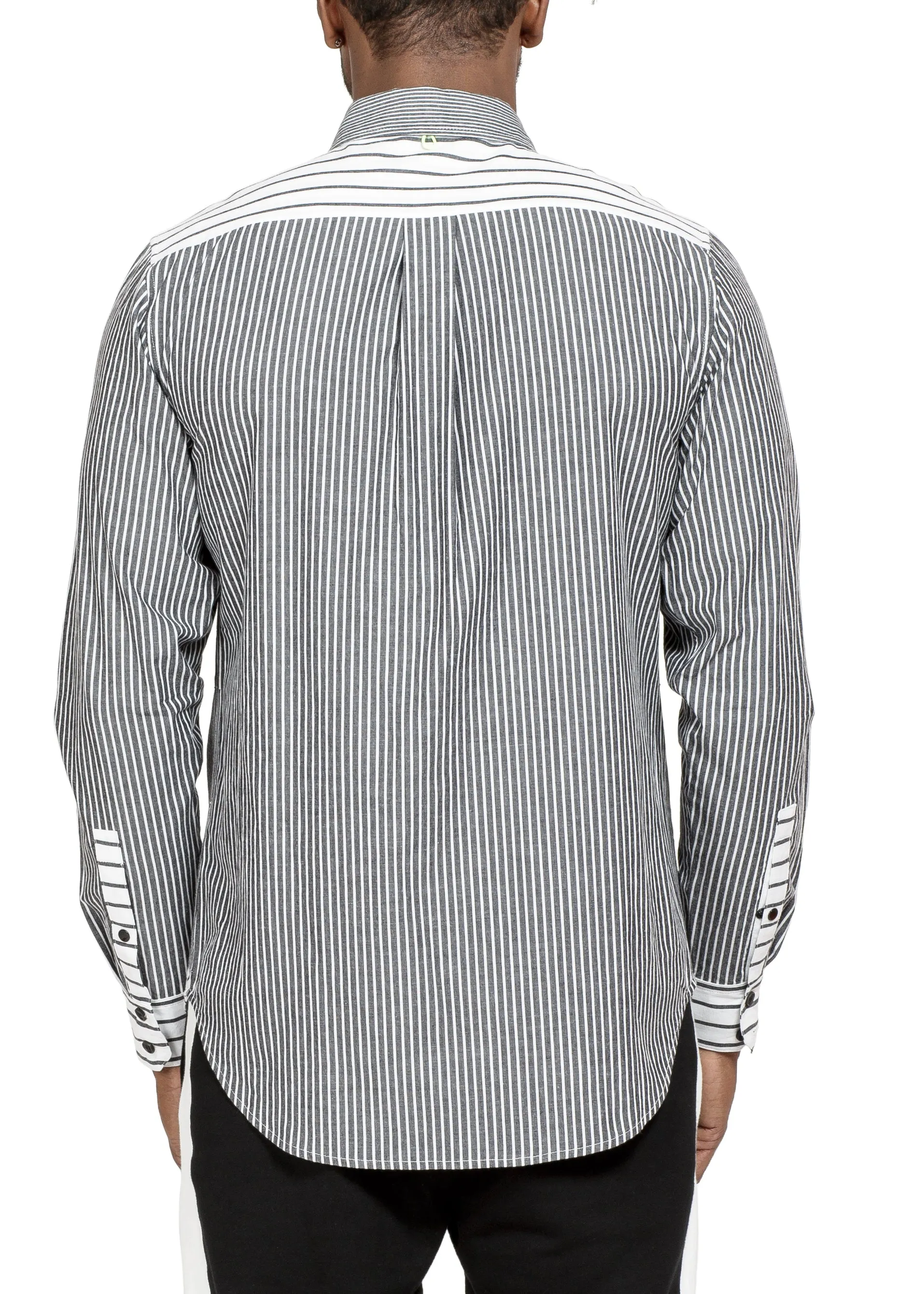 Konus Men's Patched Long Sleeve Button Down Shirt