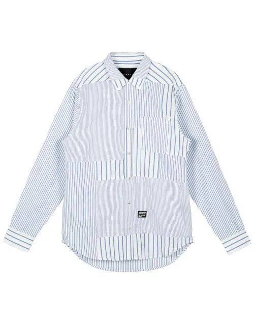 Konus Men's Patched Long Sleeve Button Down Shirt