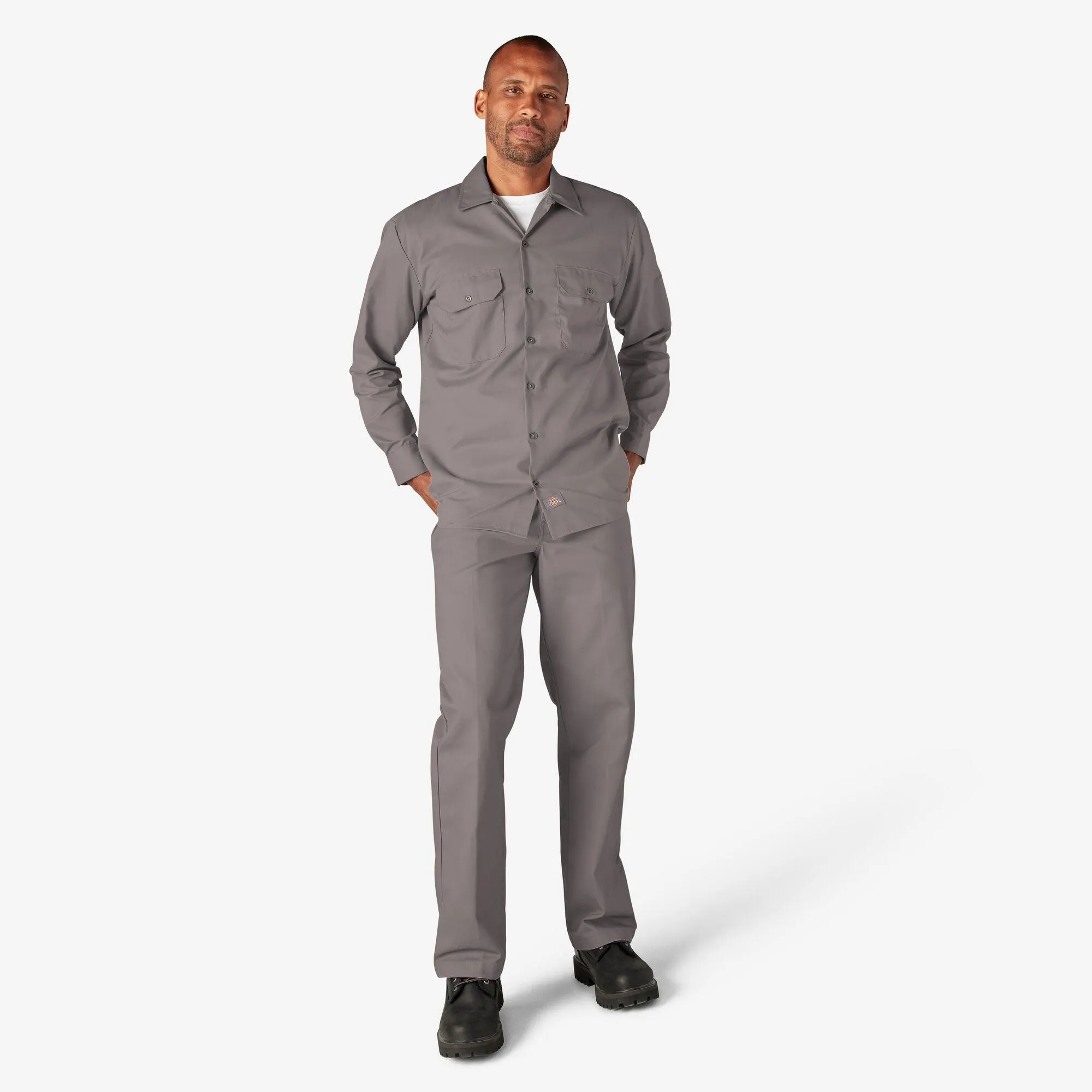 Long Sleeve Work Shirt, Silver