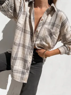 Mack Plaid Flannel in Grey