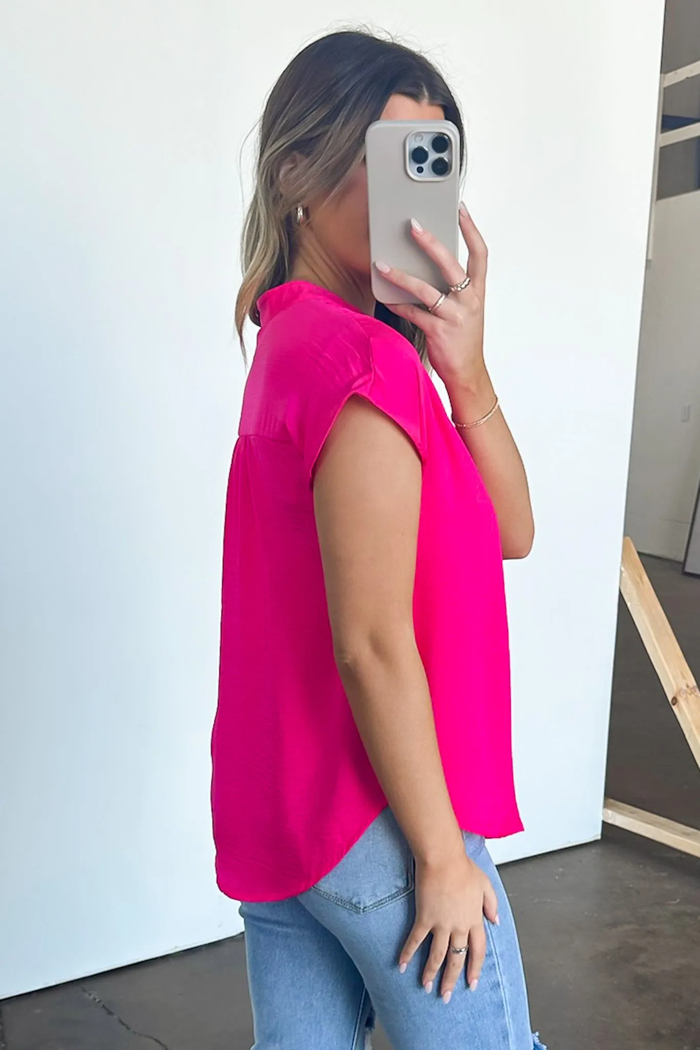 Marciah Drop Shoulder Button Front Top - FINAL SALE
