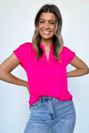 Marciah Drop Shoulder Button Front Top - FINAL SALE