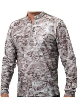 Mens 1/4 Zip Long Sleeve Camo Fishing Shirt | Aqua Design
