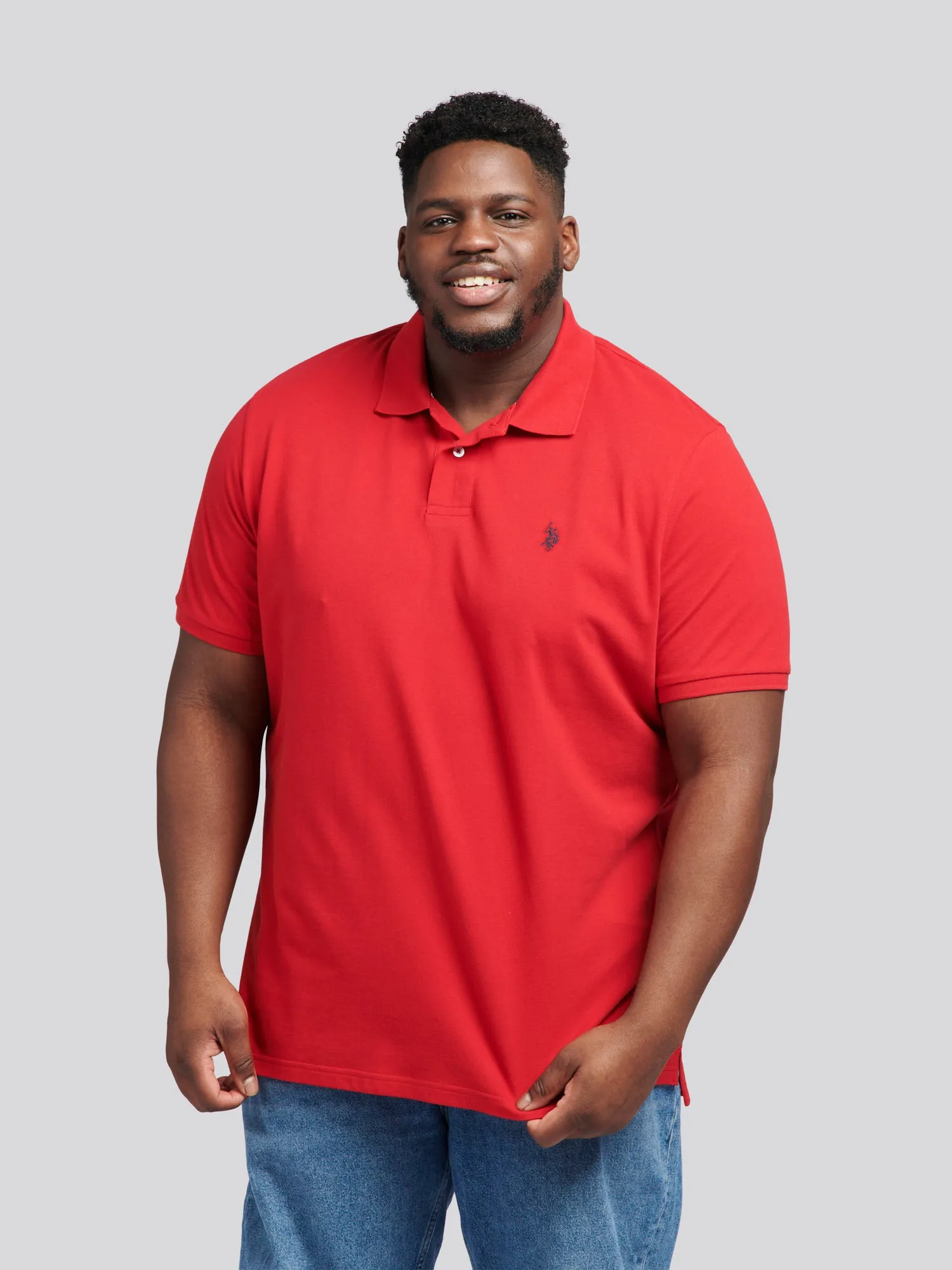 Mens Big & Tall Core Pique Polo Shirt in Haute Red