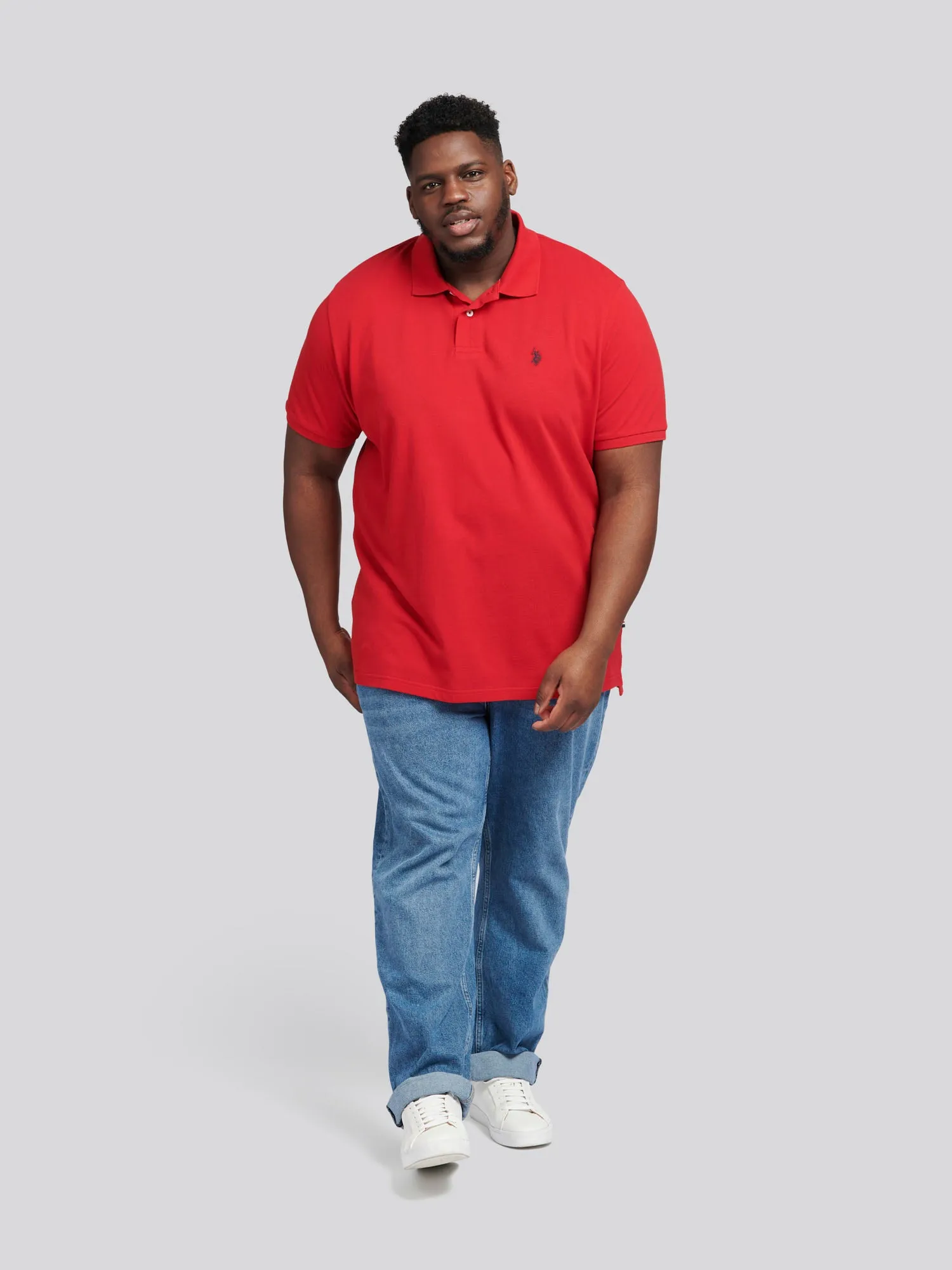 Mens Big & Tall Core Pique Polo Shirt in Haute Red