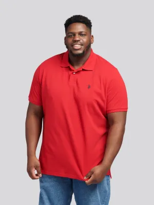Mens Big & Tall Core Pique Polo Shirt in Haute Red