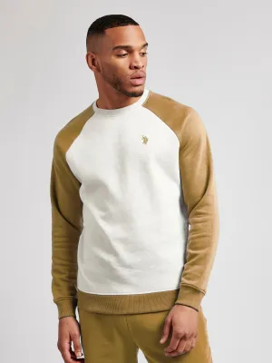 Mens Colour Block Sweatshirt in Tigers Eye