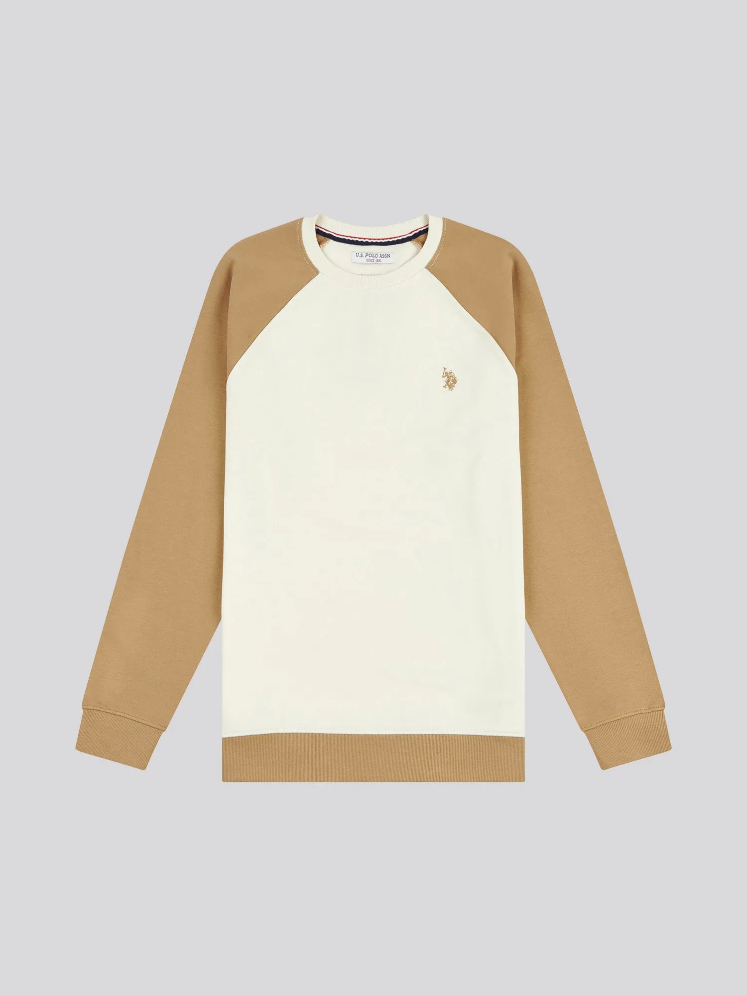 Mens Colour Block Sweatshirt in Tigers Eye