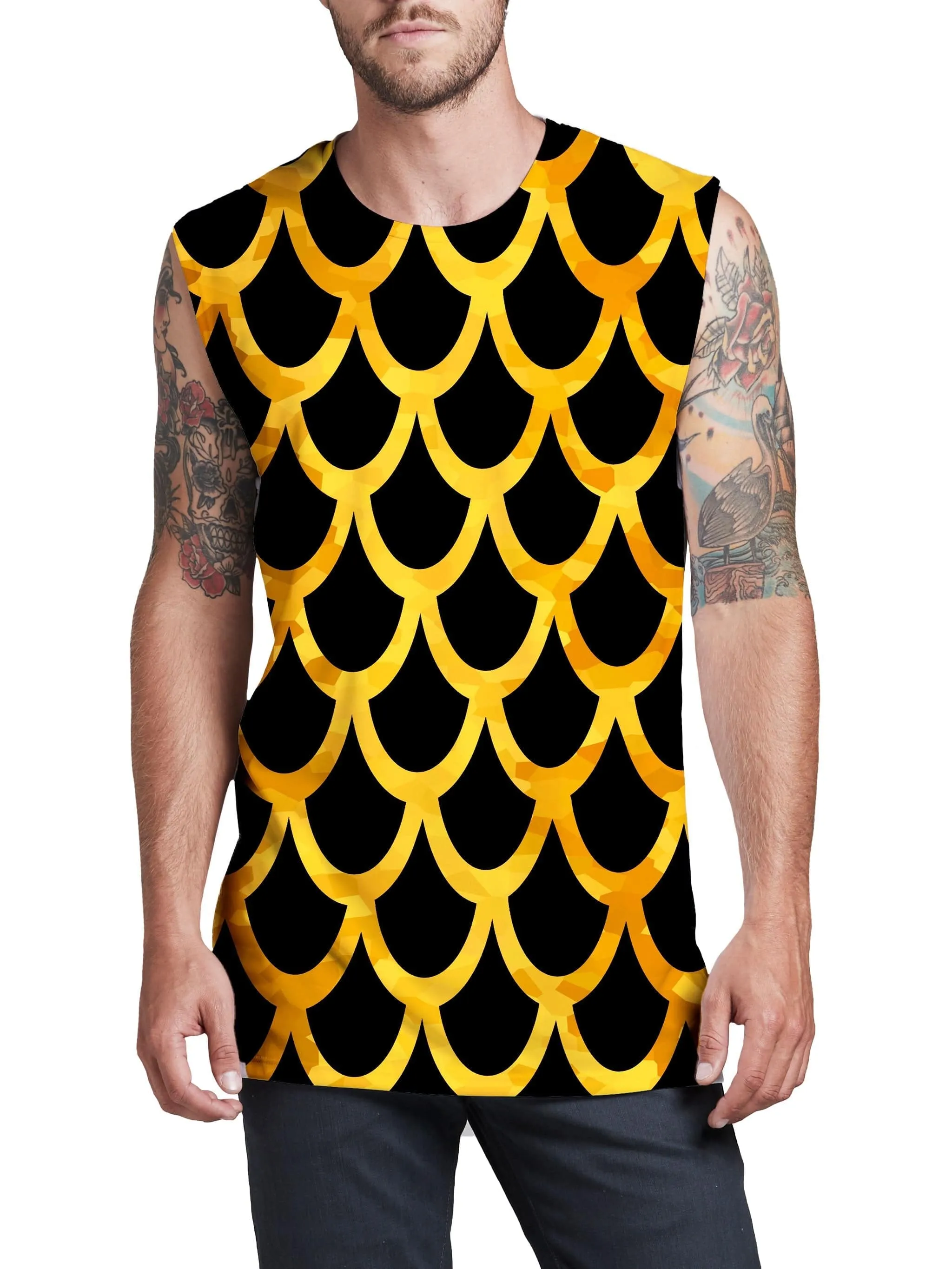 Mermaid Scales Gold Men's Muscle Tank