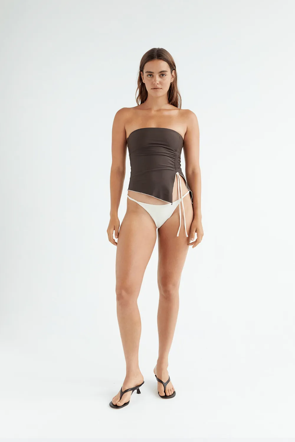 Mia Top | Brown/Cream