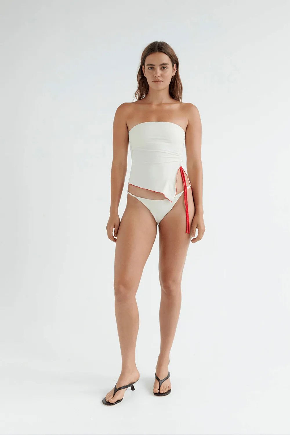 Mia Top | Cream/Red