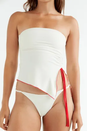 Mia Top | Cream/Red