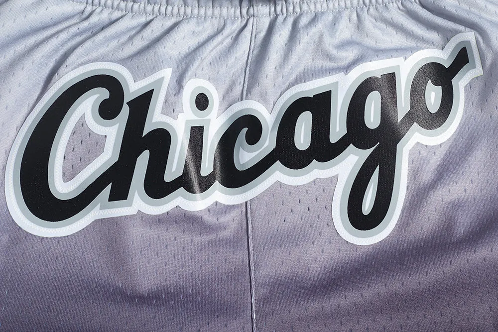 MLB CHICAGO WHITE SOX TEAM OMBRE MEN'S MESH SHORT (BLACK/GRAY)