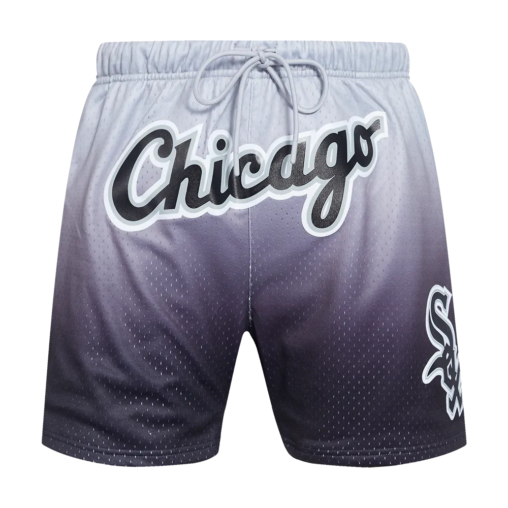 MLB CHICAGO WHITE SOX TEAM OMBRE MEN'S MESH SHORT (BLACK/GRAY)