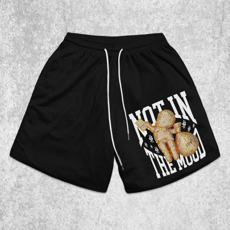 Money Graphic Mesh Shorts