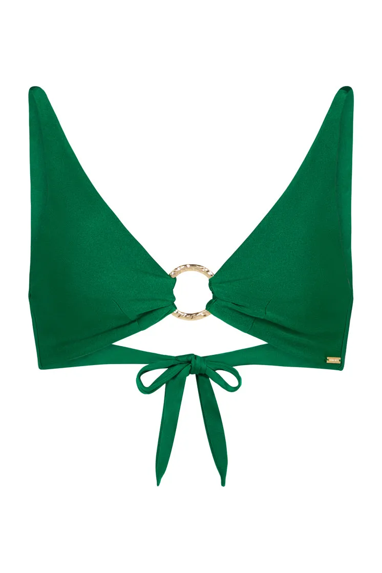 Nala Emerald - Gold Ring Bikini Top