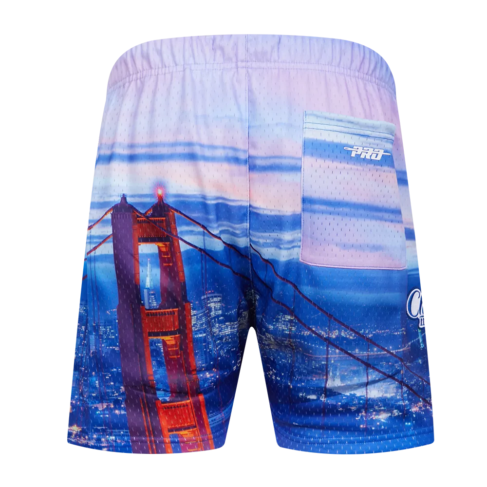 NBA GOLDEN STATE WARRIORS CITY SCAPE AOP MEN'S MESH SHORT (SF1)