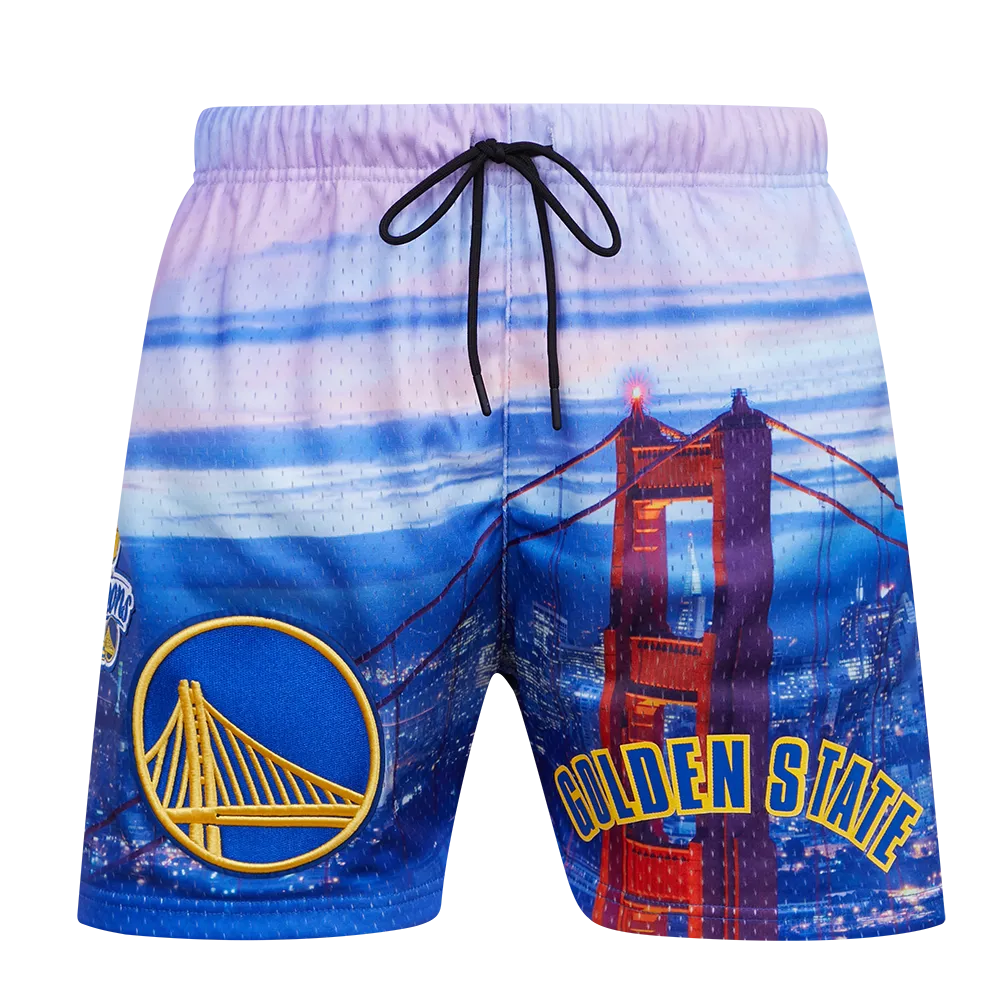NBA GOLDEN STATE WARRIORS CITY SCAPE AOP MEN'S MESH SHORT (SF1)